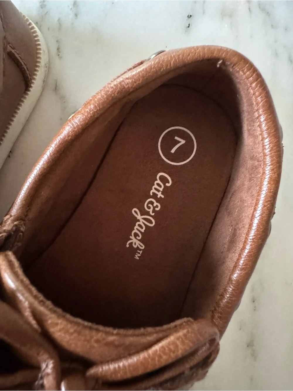 Brown Kids Boat Shoes - Classic Slip-On Deck Moccasins toddler size 7